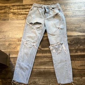 AE distressed mom jeans
